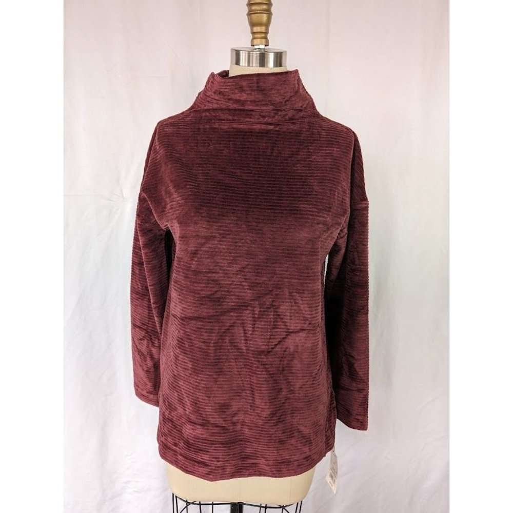 Women's A New Day High Neck Pullover Sweater Size‎ XS Maroon Long Sleeve Valour